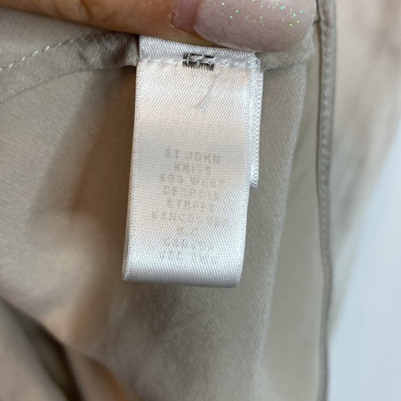 St.John | Champagne Cream Silk Draped sleeveless Women's Top - US4 - PTP 16in - Picture 4 of 6